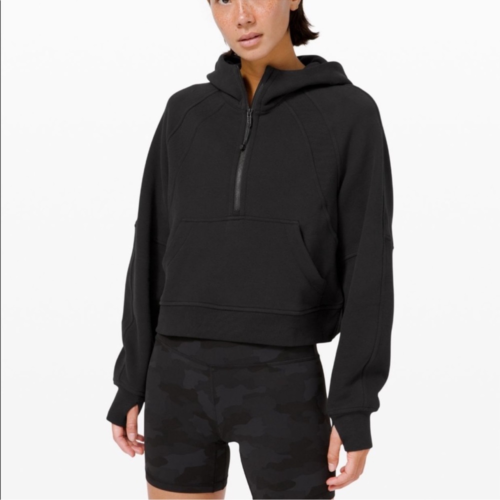 Lululemon oversized scuba Black Half-Zip Hoodie xs/s